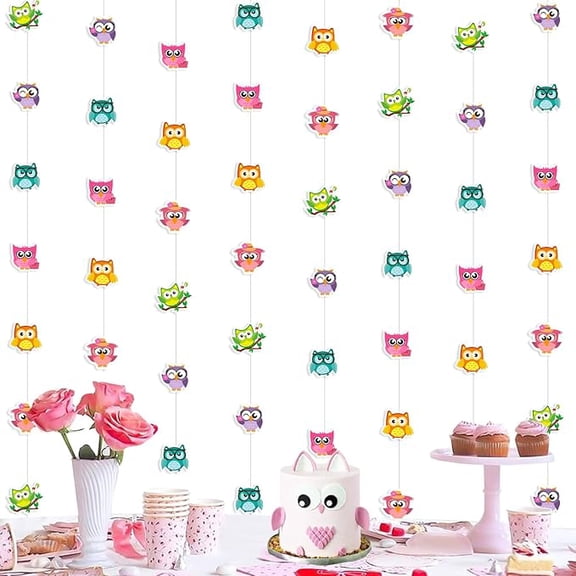Owl Hanging Garland 8pcs Owl Party Banner Owl Streamers Owl Party Decorations Owl Bunting Banner for Owl House Birthday Party Owl Garland Banner Owl Themed Birthday Favor Baby Shower Birthday