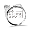 thumbnail image 1 of Quote I Never Walk Backwards Ring Adjustable Love Wedding Engagement, 1 of 3
