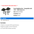 thumbnail image 2 of Front Stabilizer Bar - Compatible with 1991 - 2002 Saturn SL 1992 1993 1994 1995 1996 1997 1998 1999 2000 2001, 2 of 2