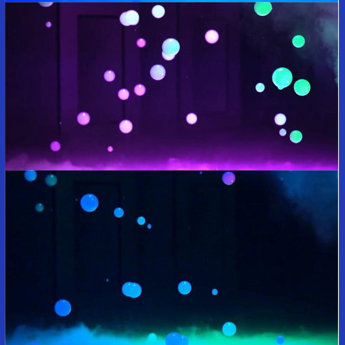 900W Full Color RGB 3in1 2 Head Led Smoke Fog Bubble Machine for Party Wedding Stage Outdoor Event, 2Pcs