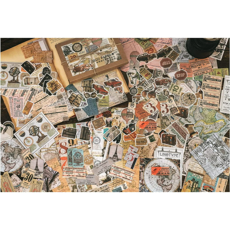 200 PCS Vintage Journal Stickers And Decor Papers Pack – Supapers