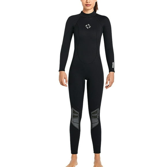 Eigraketly Traje de buceo Trajes de baño a prueba de frío de alta eficiencia Traje de neopreno Cuello clásico Deportes acuáticos Mujer Negro L