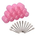 thumbnail image 1 of Kit de Rouleaux à Cheveux Auto-Agrippants de 12 Pcs avec 12 Pinces à Bec de Canard en Acier Inoxydable - Bigoudis ABS Roses de 50 mm pour Grandes Vagues et Boucles Rebondissantes, Sans Dommage Thermique, Convient à Tous Types de Cheveux (Long, Court, Épais), 1 of 7