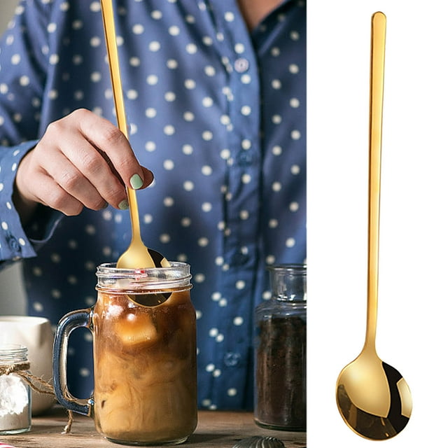 Ohmyroo 304 Stainless Steel Small Round Coffee Stirring Spoon for Home Kitchen Office Use Beverage Stirring Tool Needs