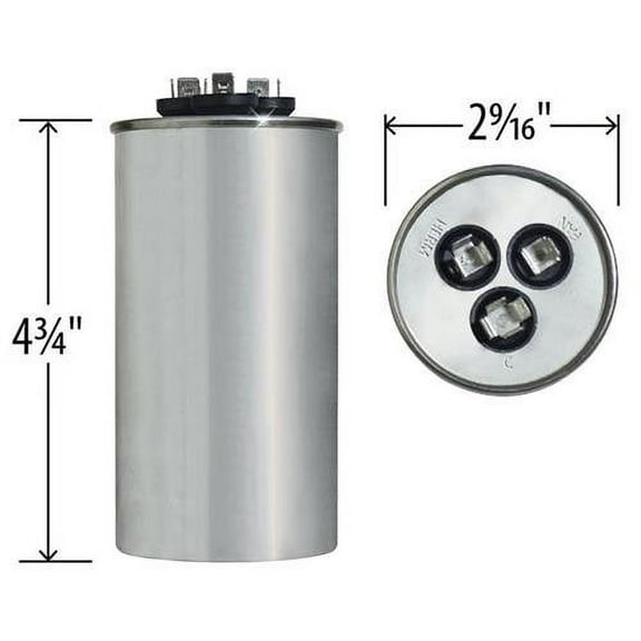 Jard 12795 - 60   7.5 uF MFD x 440 VAC Genteq Replacement Dual Capacitor Round # C46075R / 97F9898