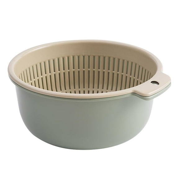 Colador de cocina, colador de alimentos, material grueso, para lavar verduras en el hogar. verde grande