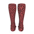 thumbnail image 4 of Leisure Hosiery 20in Lightweight Wear-Resistant Sweat-Wicking No Heel For Home Office Daily Use Leopard Print Pattern Red And Black_1, 4 of 8