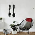 thumbnail image 4 of 2pcs Metal Fork Spoon Wall Decor Black Sign Kitchen Rustic Hanging Sculpture Farmhouse Decor for Home Kitchen Room Decor, 4 of 10