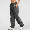 thumbnail image 3 of CHUMUD Womens Cargo Sweatpants Wide Leg Fleece Lined Y2k Pants Fall Winter Baggy Joggers with Pockets 2025 Fashion Outfits, 3 of 8