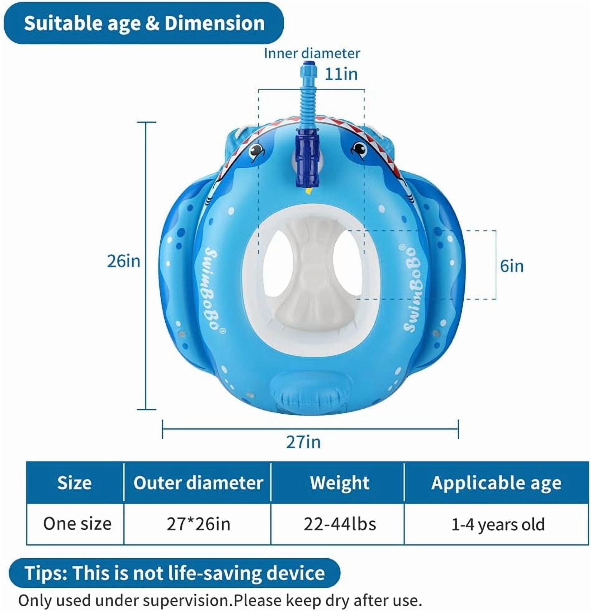 JoyStone Summer Inflatable Shark Pool Float for Kids with Built-in Squirt Blaster, Toddler Pool Float Kids Inflatable Swim Seat Boat Ship Pool Toys for Toddlers and Children
