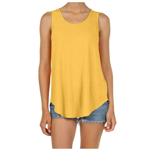 DQRPSEETB Built in Bra Tank Tops for Women Women Summer Round Neck Loose Sleeveless Shirt Casual Tunic Tops Blouse Womens Loose Tank Tops