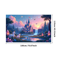 thumbnail image 3 of LUUFILx Magical Castle Backdrop Banner for Photography and Party Displays with Butterflies and Enchanting Garden Scene Perfect for Birthday Wedding Fairy Tale Event Decor, 3 of 9