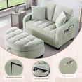 thumbnail image 4 of MIKIBAMA 54.8" Oversized Curved Chaise Lounge Chair with Ottoman, Cyan Chenille, 4 of 9