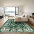 thumbnail image 3 of ODIKA 5x7 Machine Washable Non-Slip Area Rug, Oriental Dark Green High Traffic Rug, Green, 1053300, 3 of 7