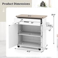 thumbnail image 3 of Costway Kitchen Island Cart with Drawer, 2 Doors, Spice Rack, Towel Bar, 2 Lockable Wheels White, 3 of 10