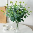 thumbnail image 2 of Tnobhg 10Pcs Artificial Eucalyptus Leaves Branch with Stem Realistic Reusable Faux Green Plants Greenery Home Table Centerpiece Decoration Photo Props, 2 of 7