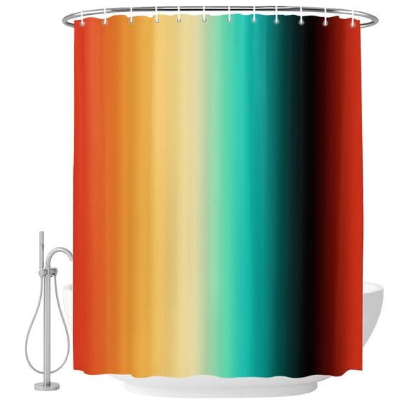 Colorful Ombre Shower Curtain Set - Extra Long 72" x 96" Washable Bathtub Curtain with 12 Hooks, Abstract Modern Art Aesthetics Waterproof Fabric Stall Shower Curtains for Bathroom/Bathtub Décor