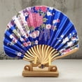 thumbnail image 4 of Wirlsweal Shell Fan No Burr Non-breakable Festival Gift with Tassel Decorative Vintage Style Floral Print Kimono Japanese Style Hand Fan Home Supply, 4 of 11