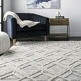 thumbnail image 3 of nuLOOM Ansley Moroccan Lattice Tassel Light Grey 6' Modern Round Rug, 3 of 9
