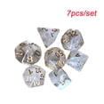 thumbnail image 4 of Langgg 1 Set Polyhedral Dice Double Color Acrylic Toys Interesting Role Playing Games Craps Entertainment Accessory for Math Teaching white gold oil, 4 of 6