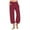 Wine, variant on Staron Linen Pants Women Drawstring High Waist Loose Solid 2025 Beach Cotton Linen Palazzo Pants Casual Summer Wide Leg Cropped Trousers