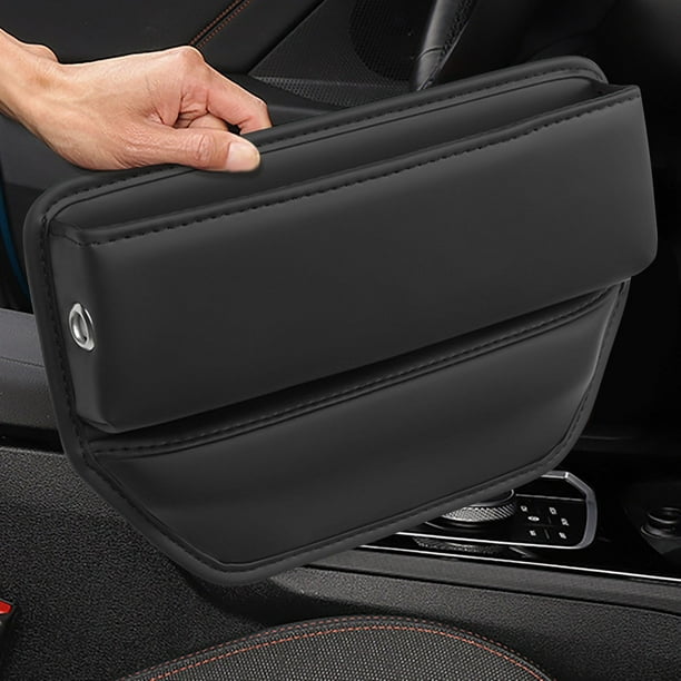 Organizador para el espacio entre los asientos del coche (1 unidad) caja de almacenamiento para vehículos soporte de cuero para herramientas teléfono llaves y tarjetas ajuste