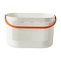 Bathroom Bath Basket, Thickened Plastic Shower Storage Box, Handle-Equipped Fruit Basket, Bottom-Drainage-Hole Dry-Clean Box, Multi-Purpose Bath Laundry Fruit Storage, Sturdy Durable Bath Organizer