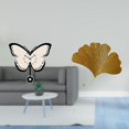 thumbnail image 2 of Reloj de pared con hojas de ginkgo, escultura de pared forjada, decoración colgante de acrílico, adecuado para sala de estar, dormitorio, cocina, 2 of 8