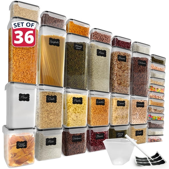 Reli. Airtight Food Storage Containers with Lids (36 Sets) | Kitchen Organizers and Storage Pantry Organizers | BPA Free Plastic