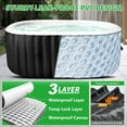 thumbnail image 4 of Inflatable Hot Tub 75"L x 47"W x 25"H, 2 Person Large Oval Outdoor Spa Blow Up Hottubs with 100 Bubble Jets, Blow Up Air Hot Tub with Heater Pump and Side Table, Insulated Cover, 2 Filter Cartridges, 4 of 9