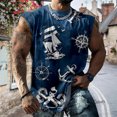 thumbnail image 4 of jowamay Mens Graphic Tank Tops Sailing Crew Neck Retro Muscle Tank Tops Summer Sleeveless Shirts for Beach, 4 of 7