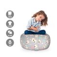 thumbnail image 2 of Pastel Storage Toy Bag Chair, Cartoon Style Bears Trees Stars Illustration, Stuffed Animal Organizer Washable Bag, Small Size, Taupe Blush, by Ambesonne, 2 of 3