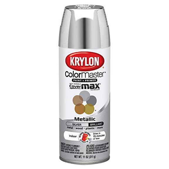 Krylon K05151102 ColorMaster Paint Primer, Metallic, Silver, 11 oz.
