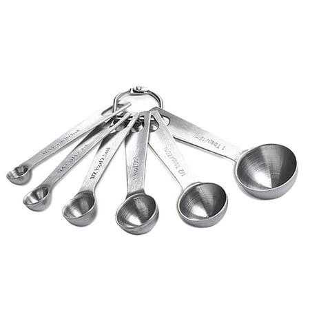 

6pcs Stainless Steel Dry Liquid Ingredients Measuring Spoons Portable Kitchen Gadgets Baking Tool