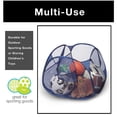 thumbnail image 6 of Smart Design Deluxe Mesh Pop Up Square Laundry Basket Hamper with Side Pockets and Handles- Holds 2 Loads - 17 x 14 inch - Blue, 6 of 7