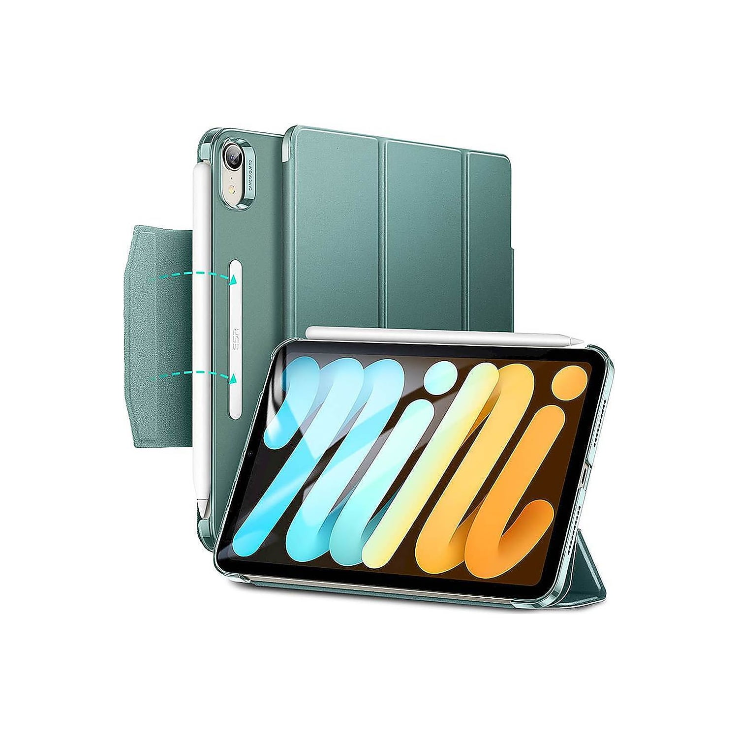 SaharaCase ESR Folio Case for Apple iPad mini A17 Pro & 6th Generation 2021 Forest Green (TB00042)