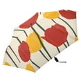thumbnail image 2 of Red Yellow Tulips All Weather Umbrella Triple Folding Parasol 6 Ribs UV Protection Portable, 2 of 8