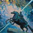thumbnail image 2 of Boris Kustodiev 15x15 Gold Ornate Wood Frame and Double Matted Museum Art Print Titled - Fireworks. the Bronze Horseman, 2 of 4