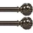 thumbnail image 1 of KAMANINA 2 Pack Curtain Rods for Windows 48 to 84 Inch, Antique Bronze Heavy Duty Curtain Rod Adjustable, 7/8 Inch Single Decorative Drapery Rods 32 to 86 Inch(2.6-7.1Ft), Netted Texture Finials, 1 of 8
