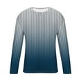 thumbnail image 5 of Hipattires Striped Shirts for Men Long Sleeve Pullover Casual , Activewear Crew Neck Spring/Winter Mens Shirts Gradient Print, 5 of 5