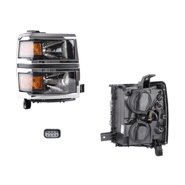 Faro DEPO Silverado 2014 A 2016 Chevrolet Der Filo Cromado 1 Pieza Lado Derecho