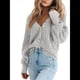 thumbnail image 1 of Suéter de Punto Grueso Abierto para Mujer, Larga, Botones, Cárdigan Corto Holgado, Abrigos de Abrigo. Gris XXL, 1 of 6