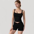 thumbnail image 4 of Women's Fitted Stretch Camisole Tank Top with Square Neckline and Thin Shoulder Straps - Small, Black, 4 of 6