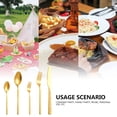 thumbnail image 3 of Juego de cubiertos de acero inoxidable de 5 piezas, servicio para 1, juego de cubiertos, tenedores, cucharas y cuchillos para cocina casera, 3 of 5