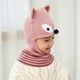 thumbnail image 2 of Karoyedx Kids Beret Hat Toddler Winter Hat Baby Warm Hat Fleece Lined Girls Boys Kids Cartoon Winter Hat Scarf Earflap Hood Skullss Caps Pink Size,One Size, 2 of 4