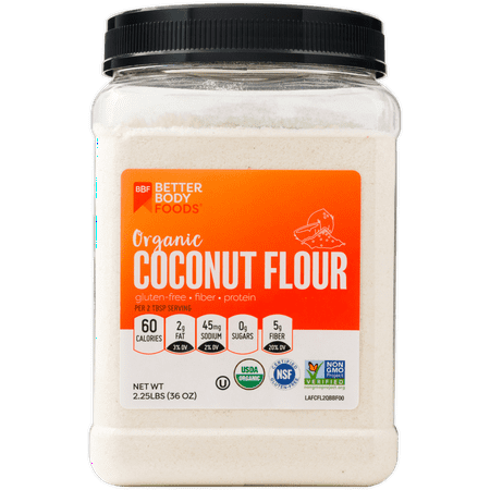 BetterBody Foods Organic Coconut Flour, Gluten-Free, 2.25