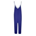 thumbnail image 5 of GZWYHT Rompers for Women Overalls for Women Women's Loose Sleeveless Jumpsuits Strap Stretchy Long Pant Romper Jumpsuit With Pockets Lounge Sets for Women Casual Jumpsuits for Women Blue L, 5 of 6