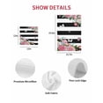 thumbnail image 7 of Pink Flowers Kitchen Dish Towels for Drying Dishes Set of 3, Spring Floral Butterflies Black White Striped Farmhouse Waffle Weave Microfiber Hand Tea Bathroom Towels Quick Dry & Absorbent Towel 12x12, 7 of 7