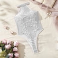 thumbnail image 6 of Hfnxid Lingerie for Women Lace Bodysuit One Piece Lingerie Halter Babydoll Underwear, 6 of 7