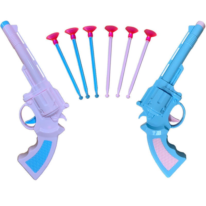 Kids Revolver Outdoor Fun Game Peashooter Toy with Suction Cup Safety